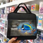 مداد رنگی ۱۲۰ رنگ کیف‌دار طرح ماهی